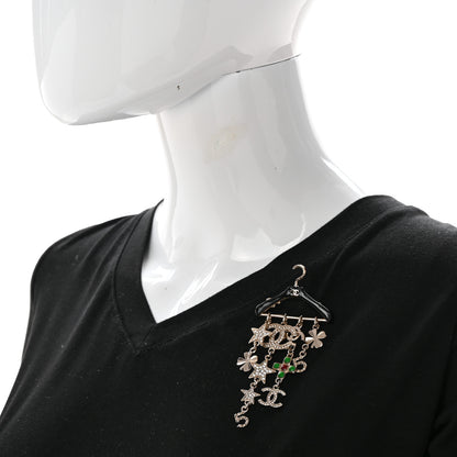 Chanel Crystal Gripoix CC Charms Hanger Brooch Gold 2 of 5