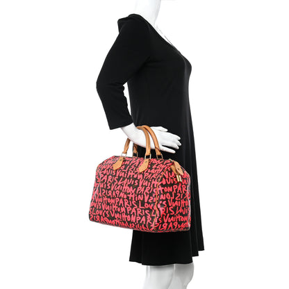 Louis Vuitton Monogram Graffiti Speedy 30 Fuchsia 2 of 14