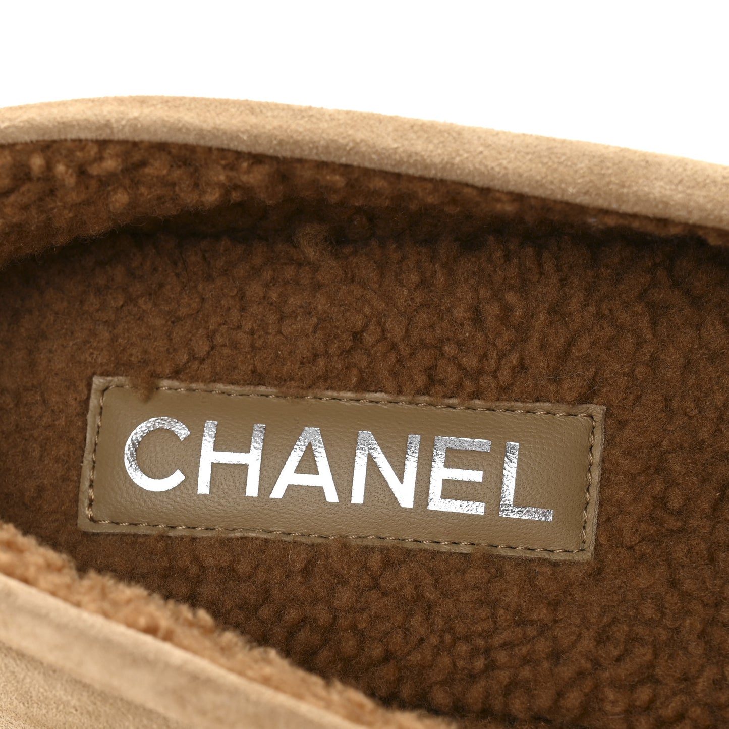 Suede Calfskin CC Loafers 39 Dark Beige