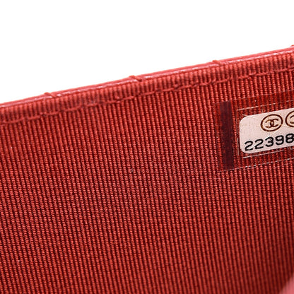 Chanel Caviar Chevron Quilted Wallet On Chain WOC Red 8 of 8
