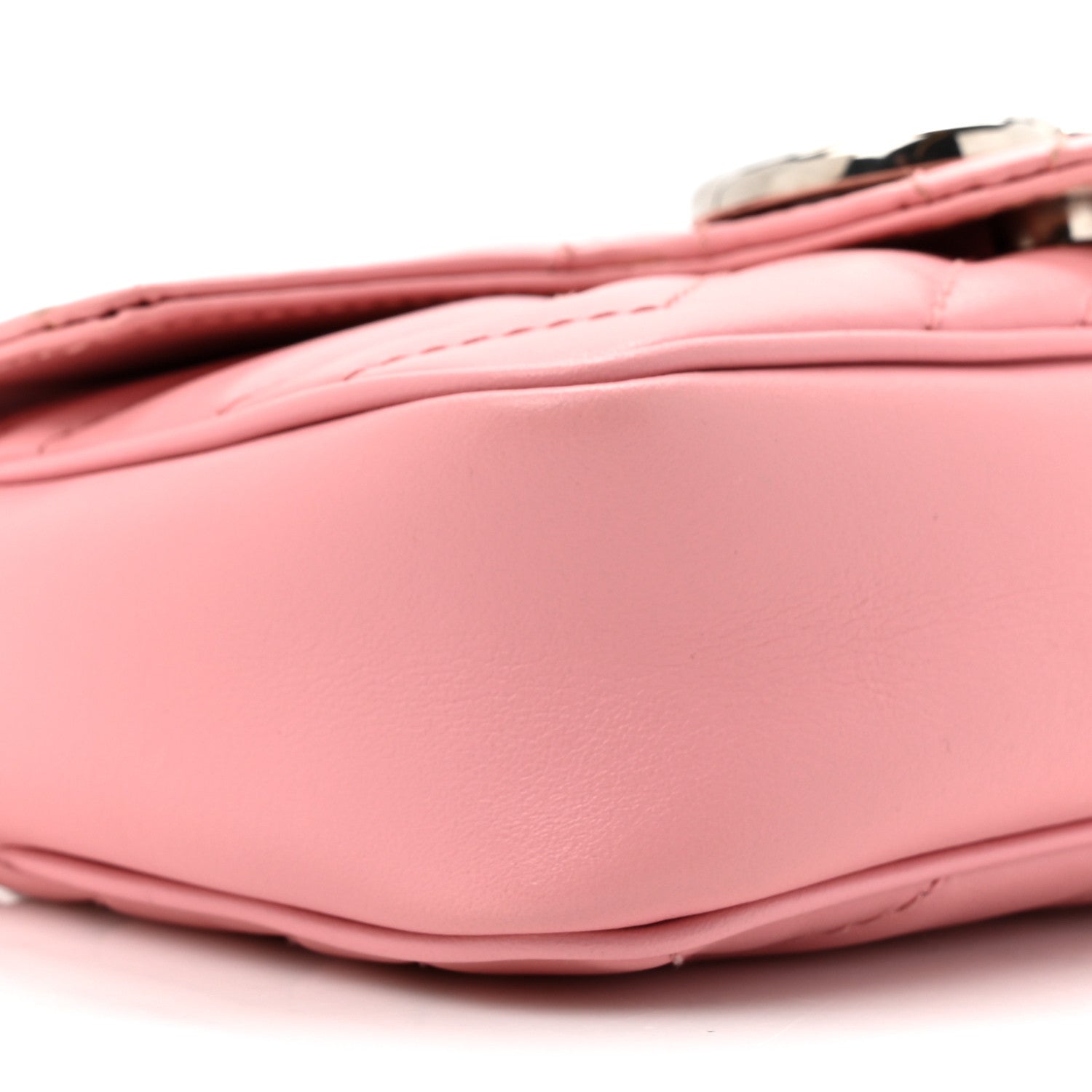 Gucci Calfskin Matelasse Super Mini GG Marmont Shoulder Bag Wild Rose 10 of 12