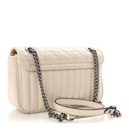 Gucci Calfskin Matelasse Aria Small GG Marmont Shoulder Bag Mystic White 3 of 10