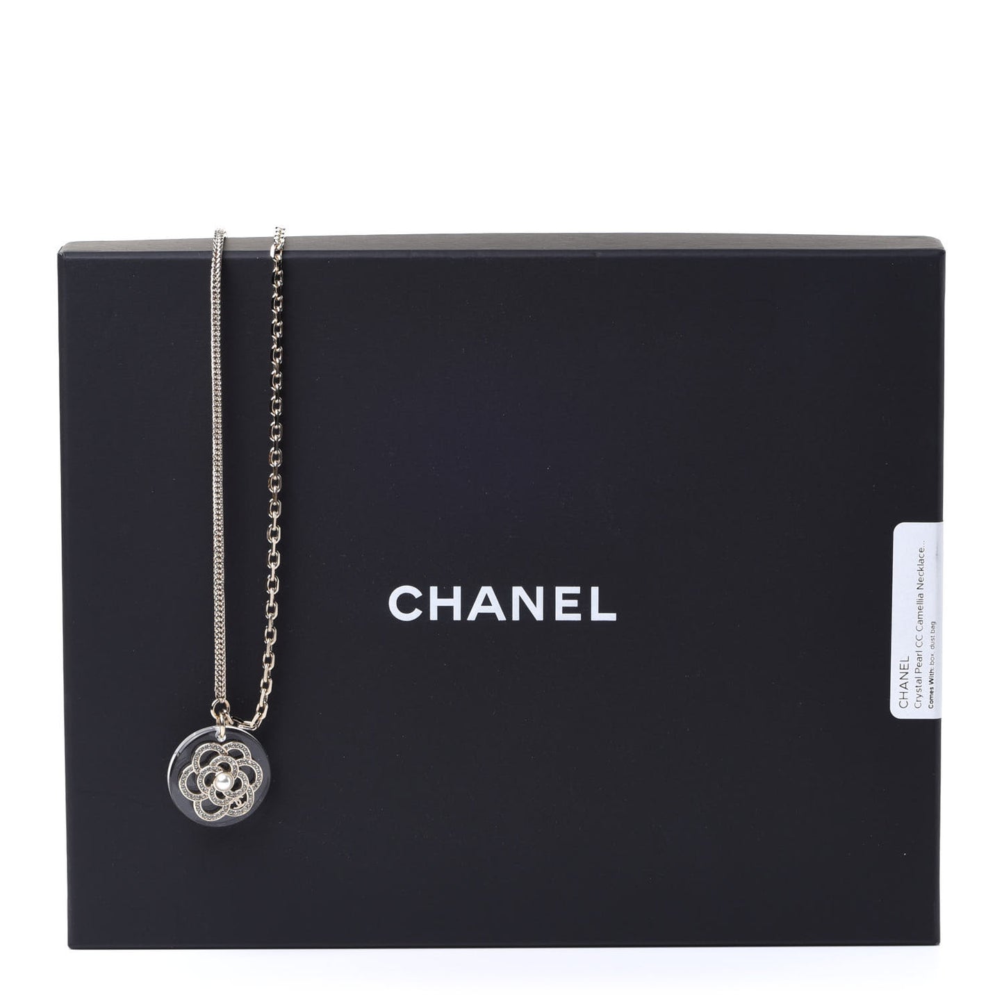 Crystal Pearl CC Camellia Necklace Gold