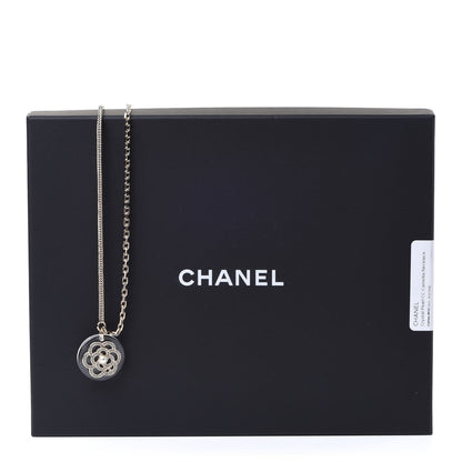 Chanel Crystal Pearl CC Camellia Necklace Gold 7 of 7