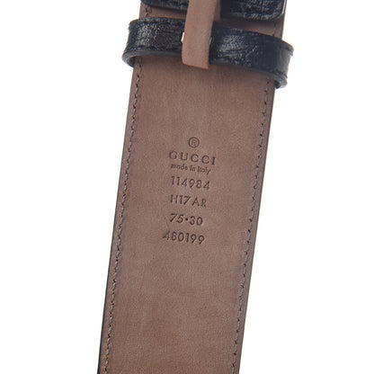 Gucci Calfskin Web Interlocking G Belt 75 30 Navy 5 of 5