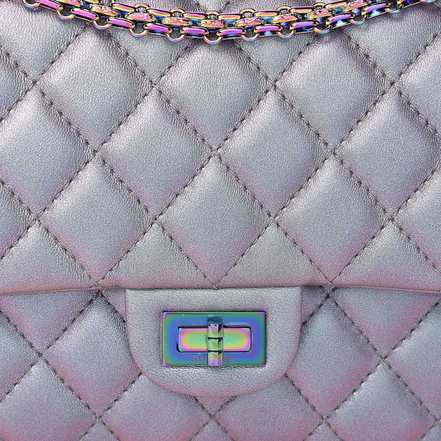 Iridescent Lambskin Quilted 2.55 Reissue 226 Flap Light Purple