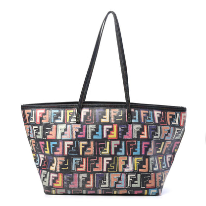 Fendi Zucca Spalmati FF Multicolor Medium Roll Tote Black Multicolor 1 of 5