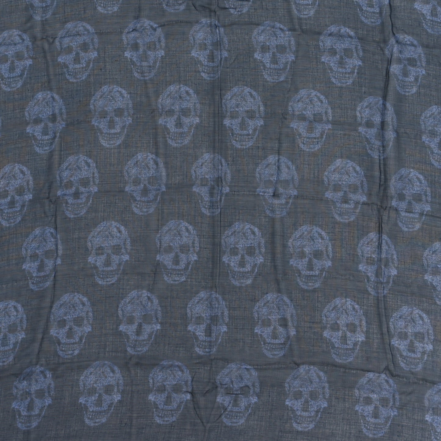 Silk Modal Skull Scarf Blue