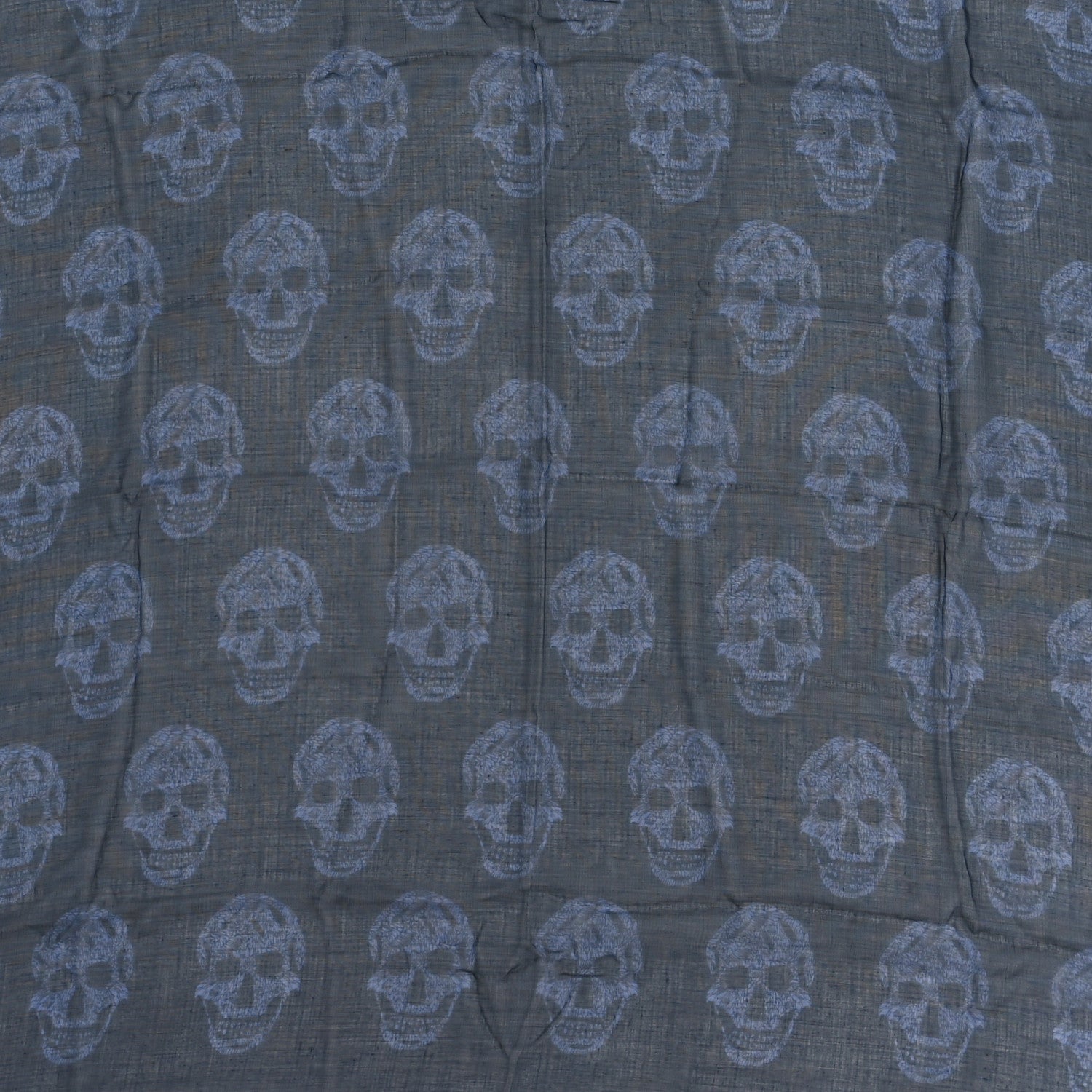 Alexander McQueen Silk Modal Skull Scarf Blue 2 of 3