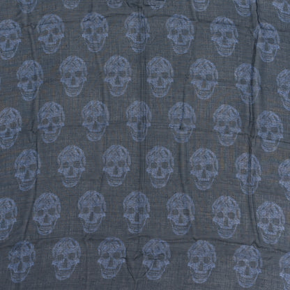 Alexander McQueen Silk Modal Skull Scarf Blue 2 of 3