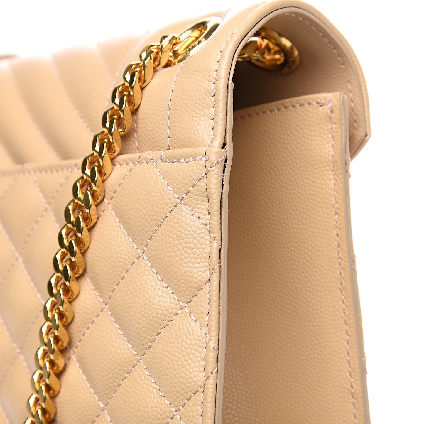 Grain De Poudre Mixed Matelasse Large Triquilt Monogram Satchel Nude Powder