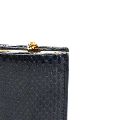 Saint Laurent Snakeskin Midnight Clutch Black 14 of 15