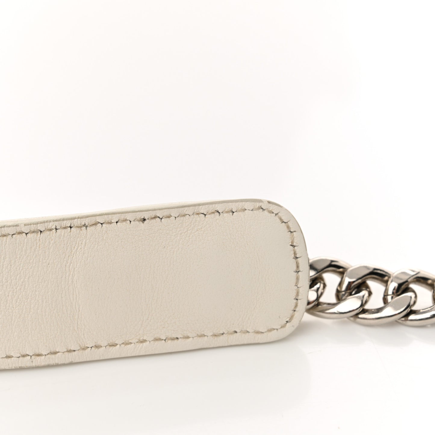 Soft Calfskin Diagramme Crossbody Bag White