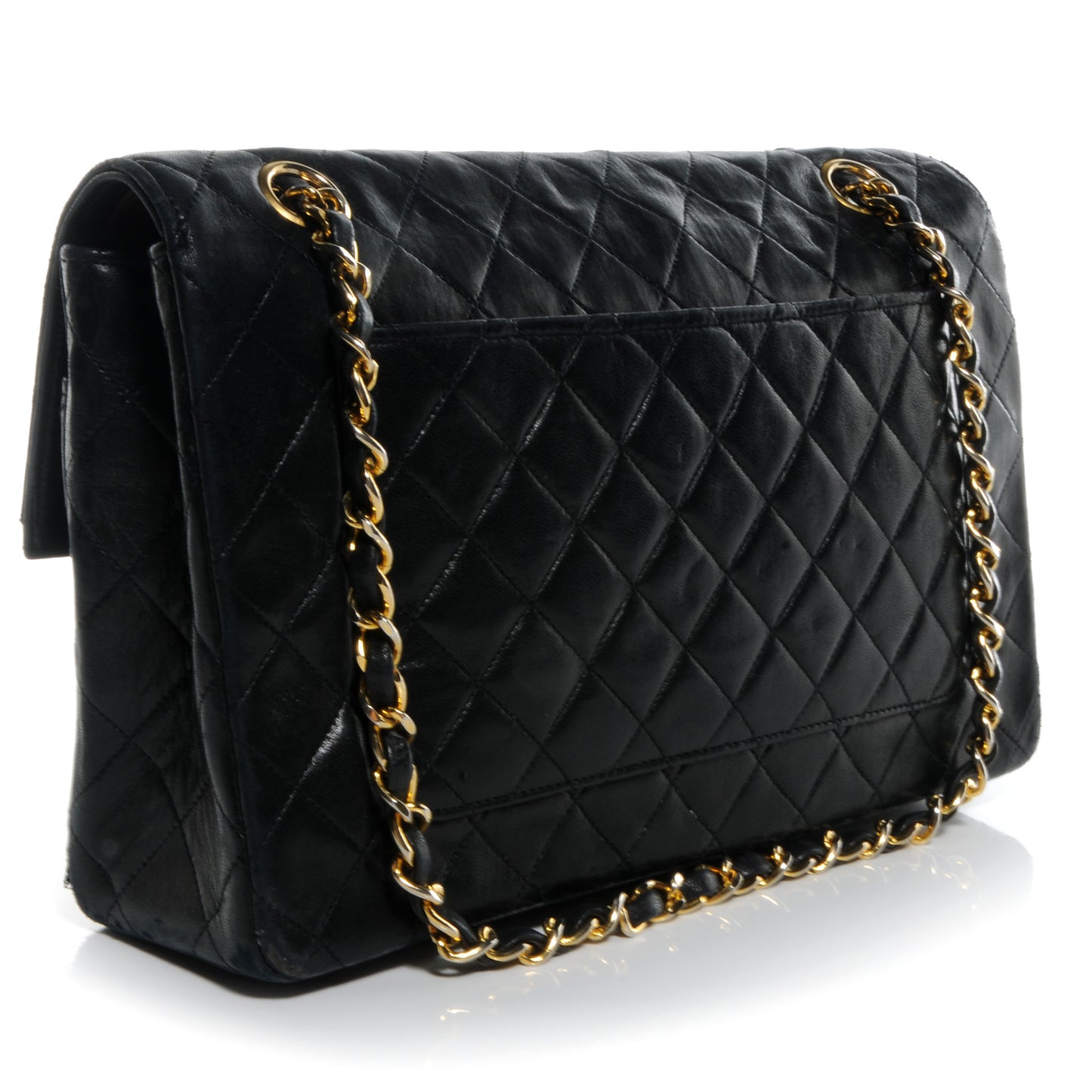 Lambskin Medium Single Flap Black