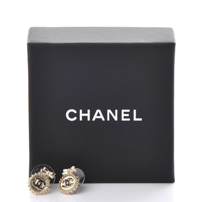 Chanel CC Bow Earrings Black Gold 6 of 6