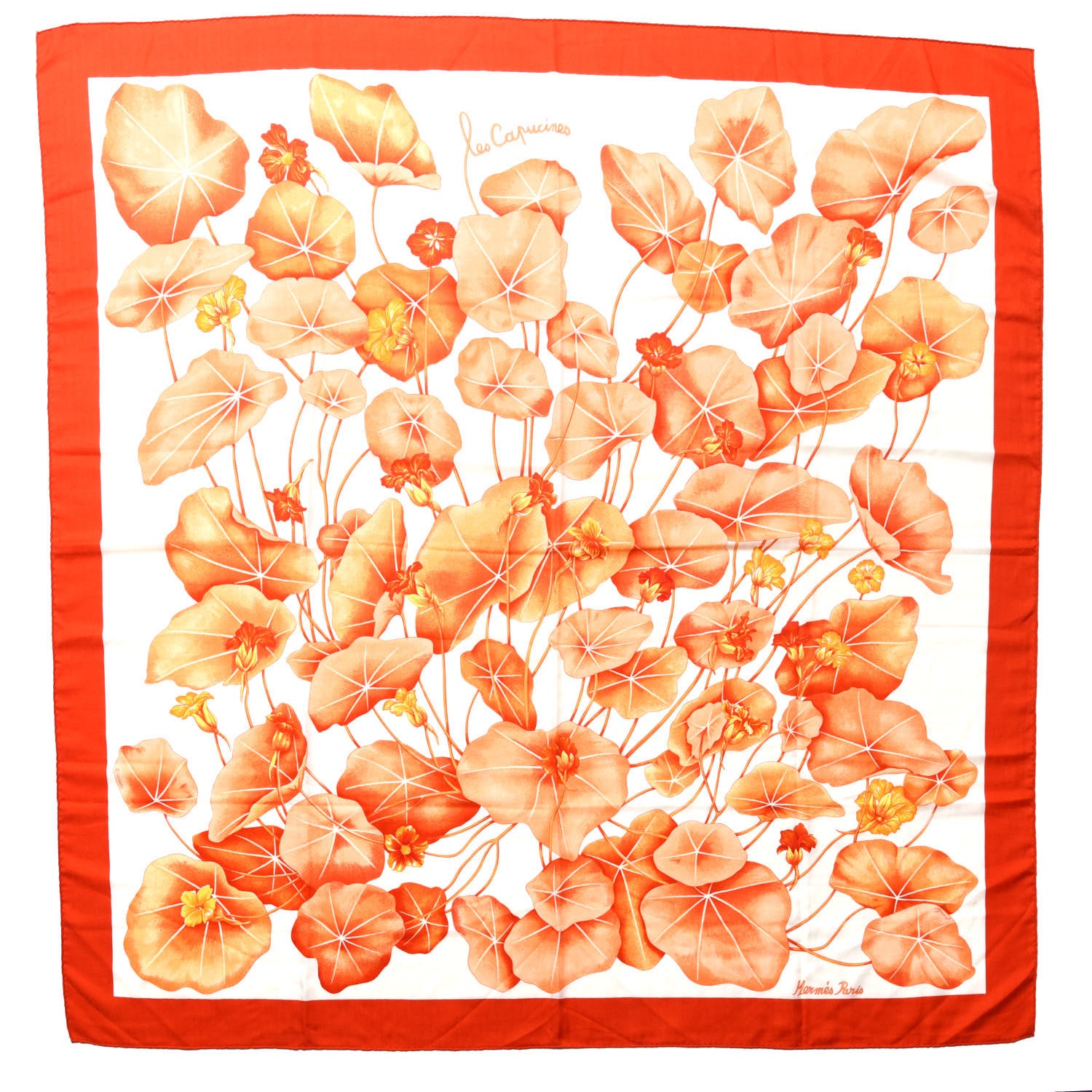 Hermes Cashmere Silk Les Capucines Shawl 140 1 of 3