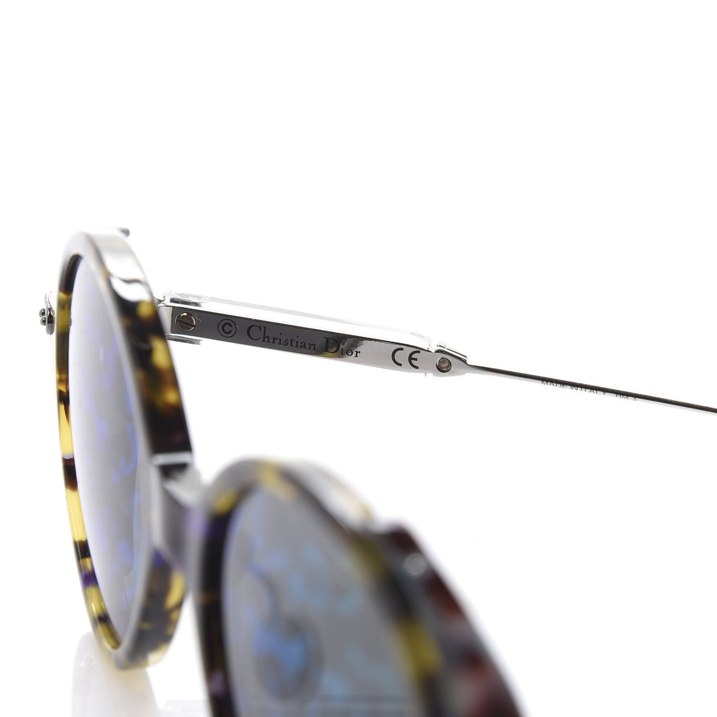 Acetate Leaf Print Umbrage Round Sunglasses Green Foliage