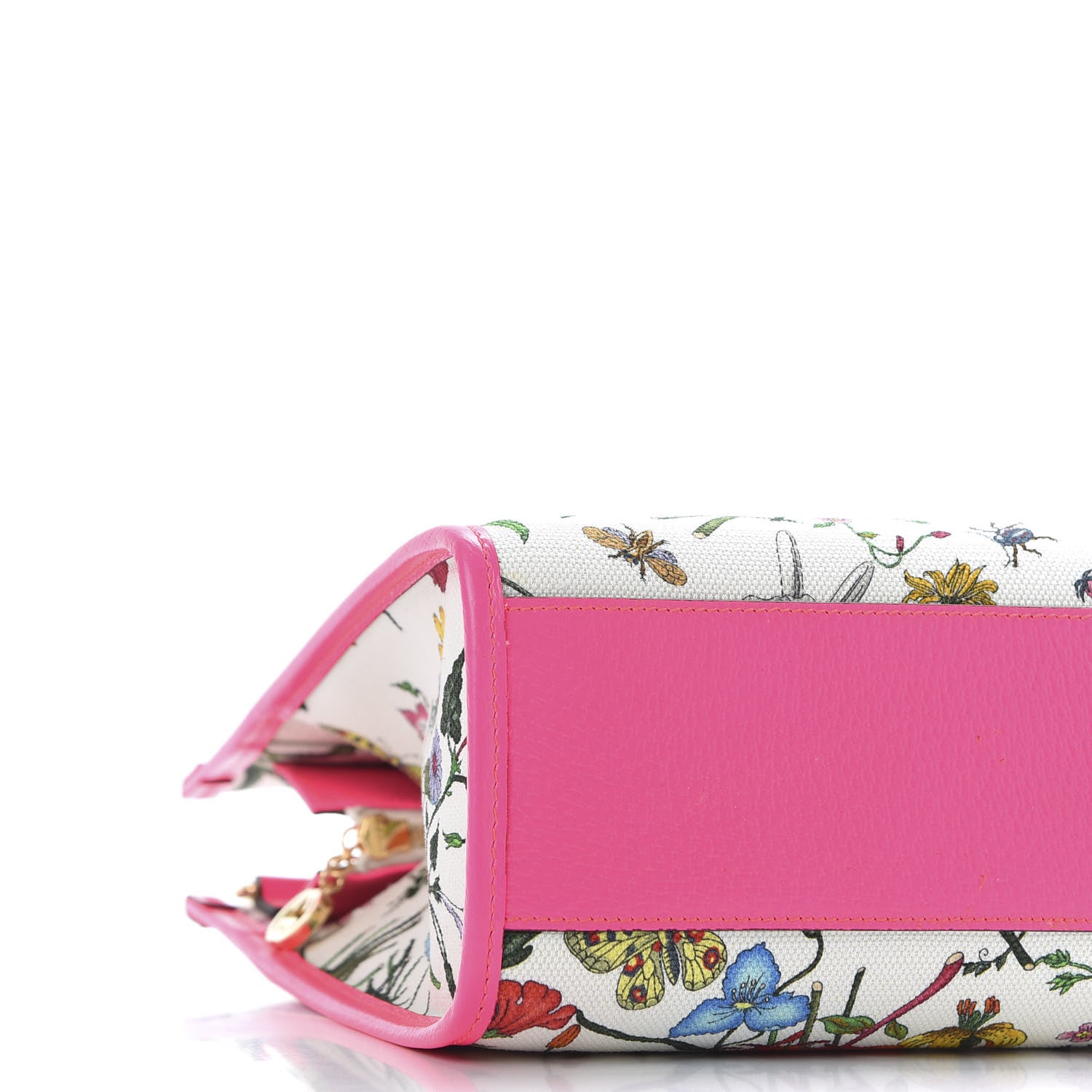 Gucci Canvas Medium Flora Tote Fuchsia 8 of 9