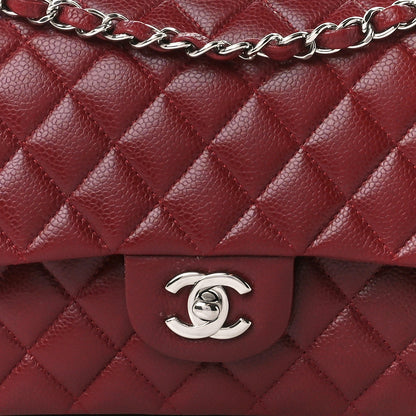 Chanel Caviar Quilted Medium Double Flap Dark Red 10 of 11