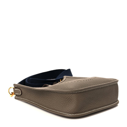 Hermes Taurillon Clemence Amazone Evelyne TPM Etoupe Bleu Indigo 4 of 11