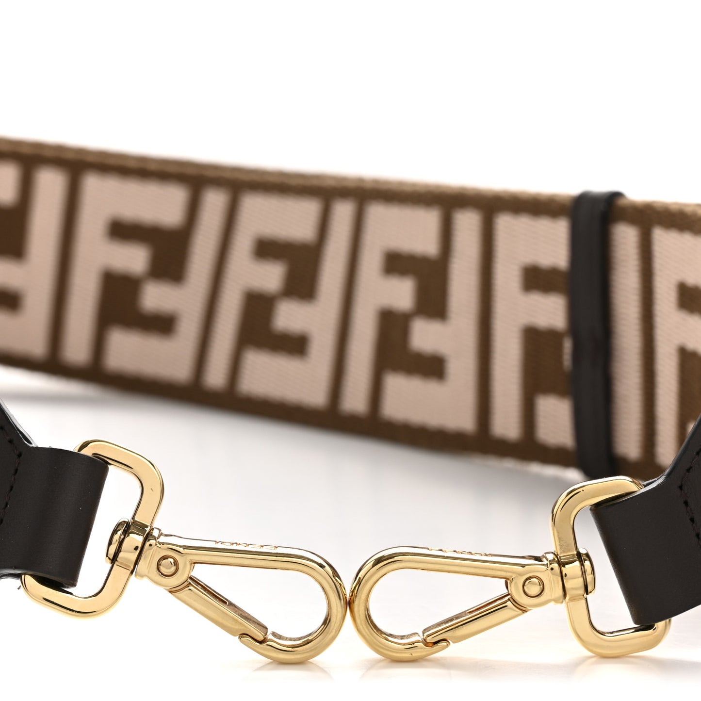 Ribbon Vitello Century FF 1974 Embroidered Adjustable Strap You Fango Rosa Confetto Chocolate