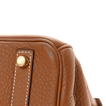 Hermes Taurillon Clemence Birkin 30 Gold 11 of 27