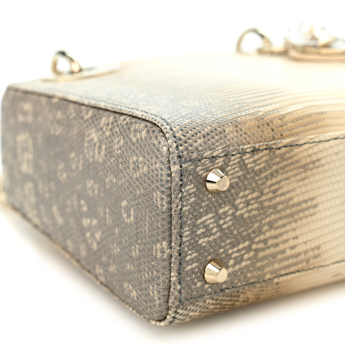 Lizard Ombre Mini Lady Dior Natural