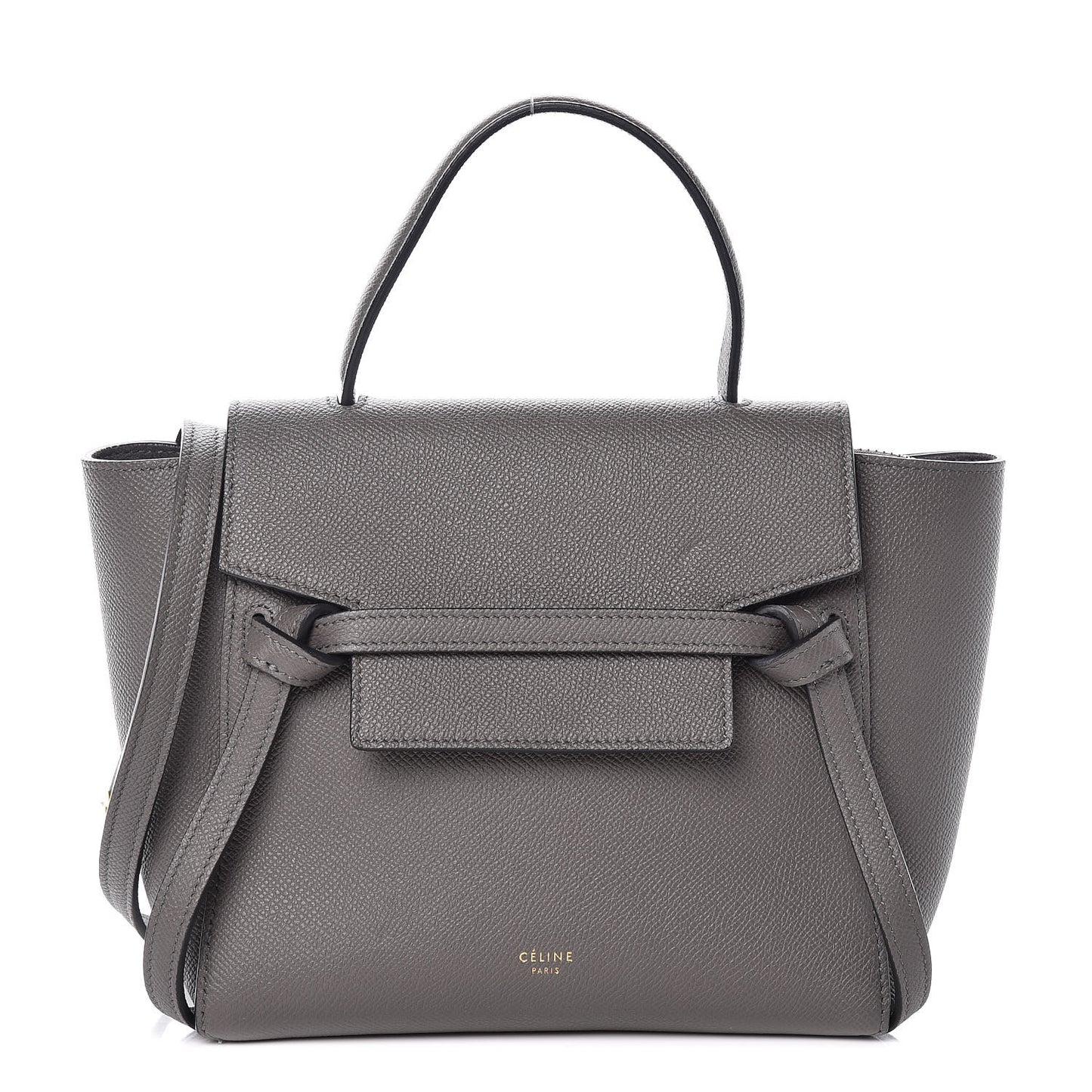 Grained Calfskin Nano Belt Bag Grey