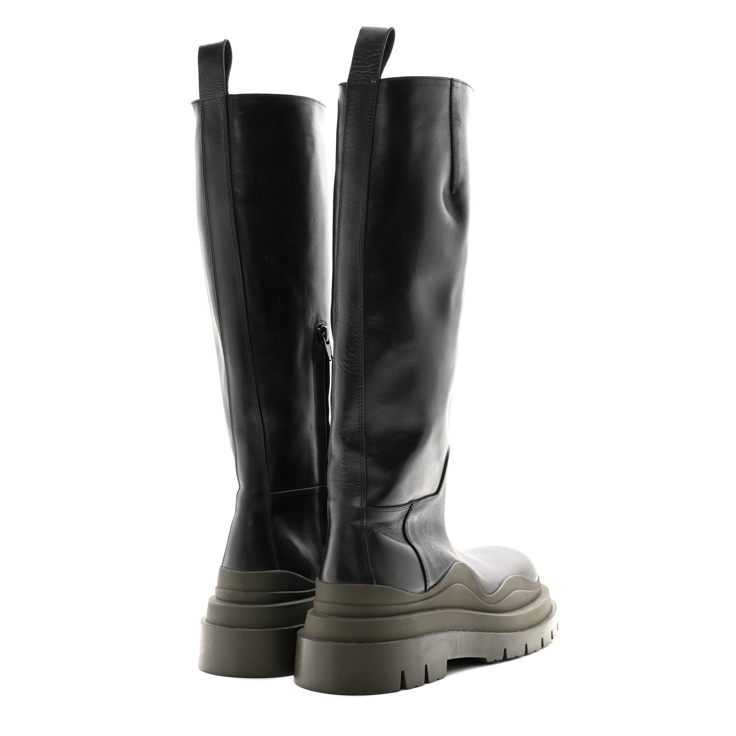 Bottega Veneta Calfskin The Tire High Boots 37 Black Camping 4 of 10