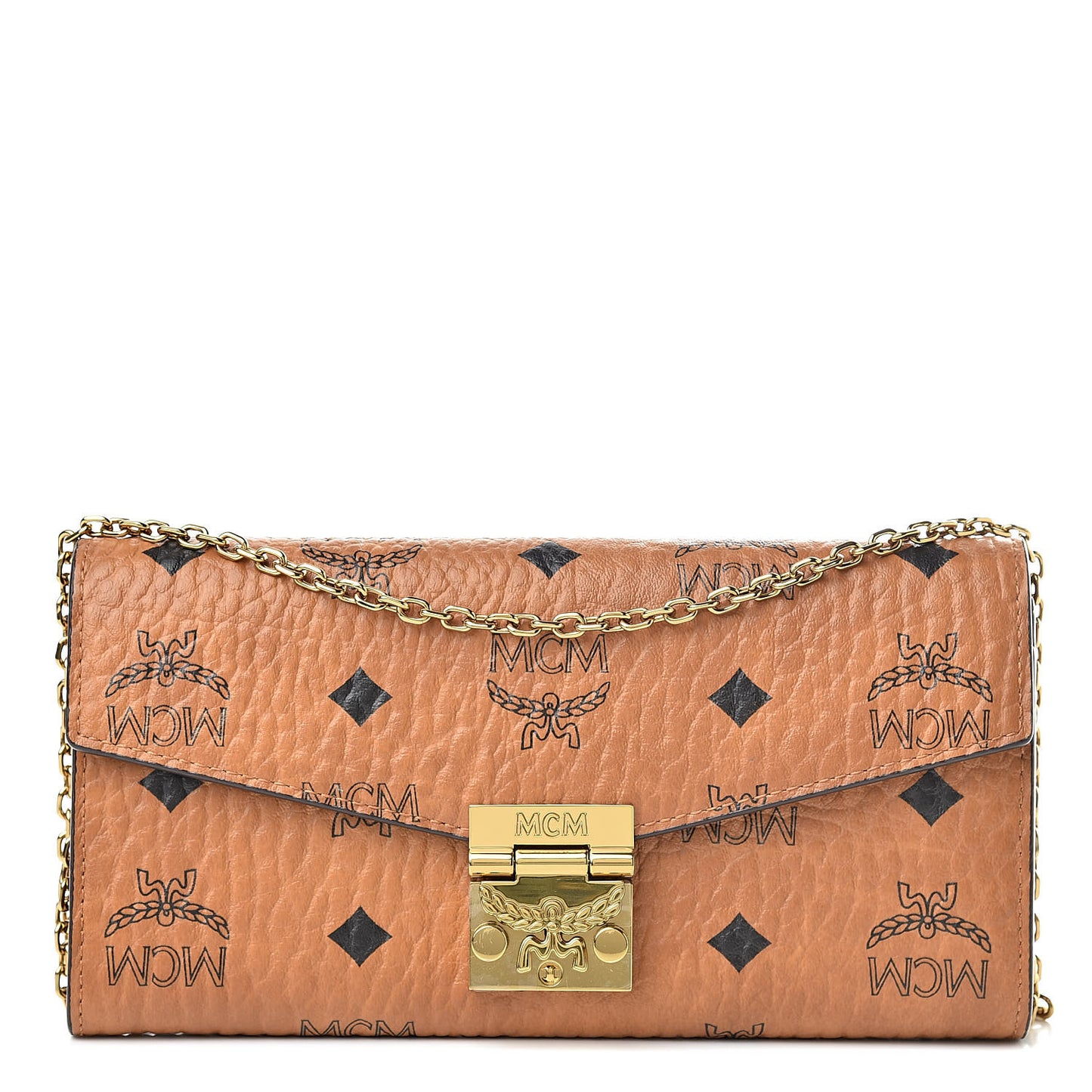 Visetos Large Patricia Wallet On Chain Cognac