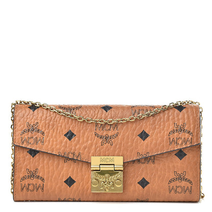MCM Visetos Large Patricia Wallet On Chain Cognac 1 of 7