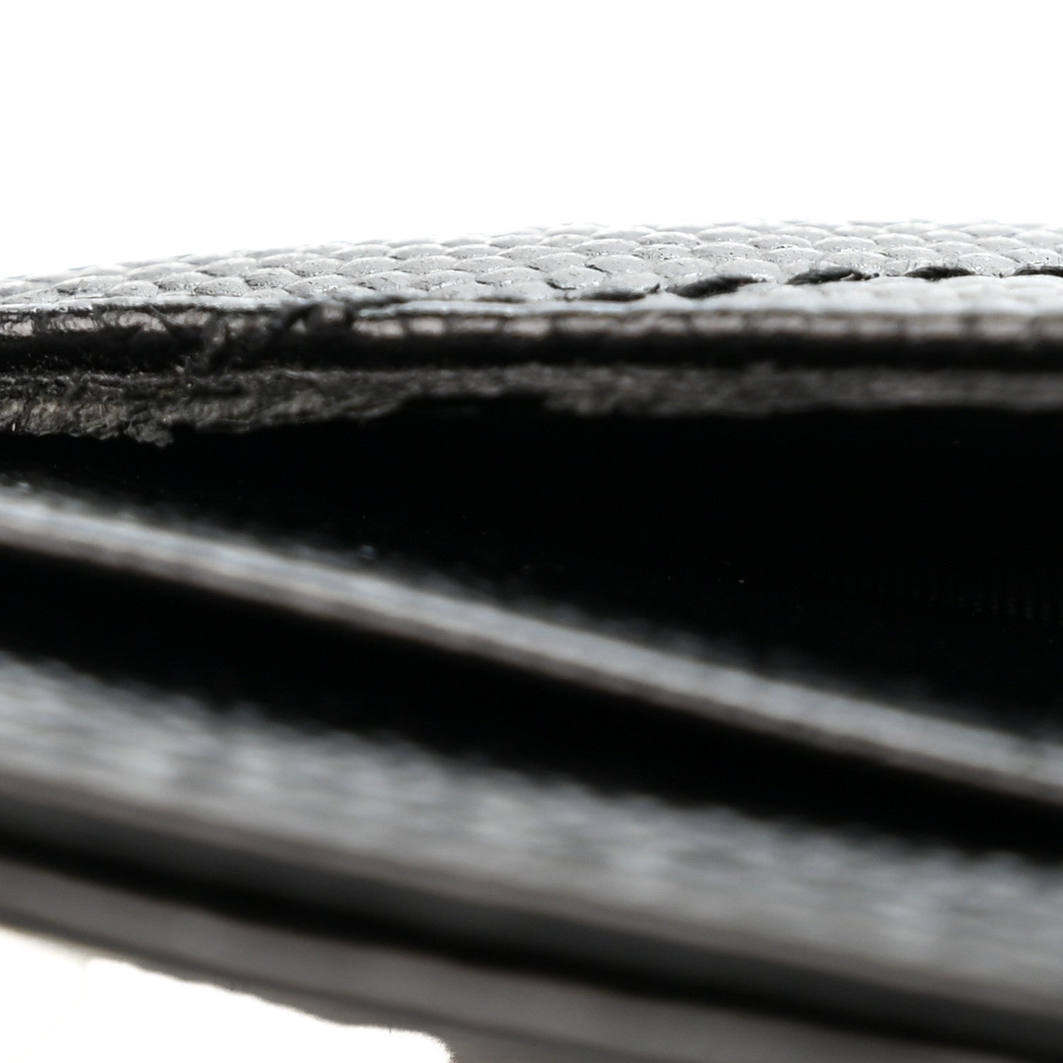 Saint Laurent Grain De Poudre Matelasse Chevron Monogram Credit Card Case Black 8 of 10