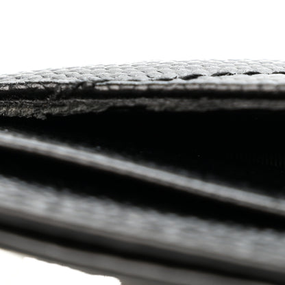 Saint Laurent Grain De Poudre Matelasse Chevron Monogram Credit Card Case Black 8 of 10