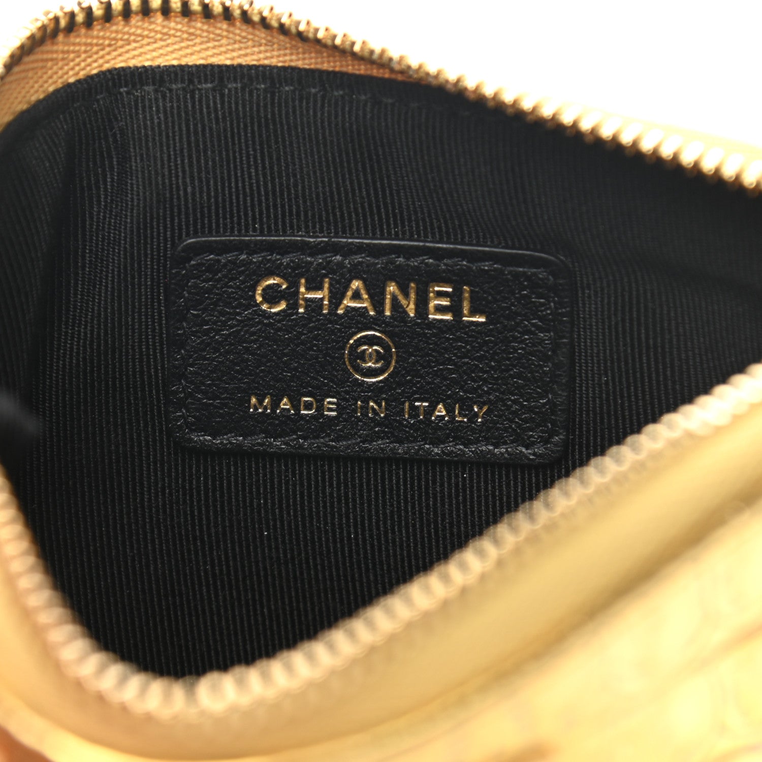 Chanel Metallic Calfskin Crocodile Embossed Cocodile Small Cosmetic Case Gold 6 of 8