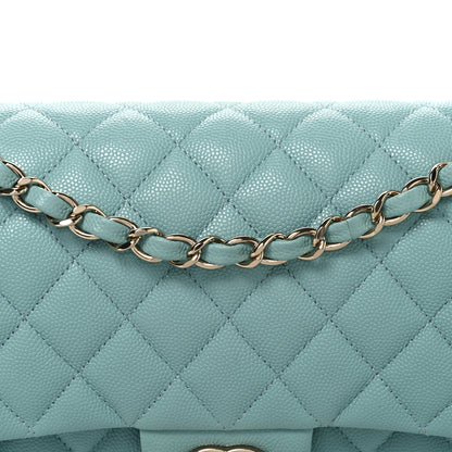 Chanel Caviar Quilted Medium Double Flap Light Blue 8 of 11
