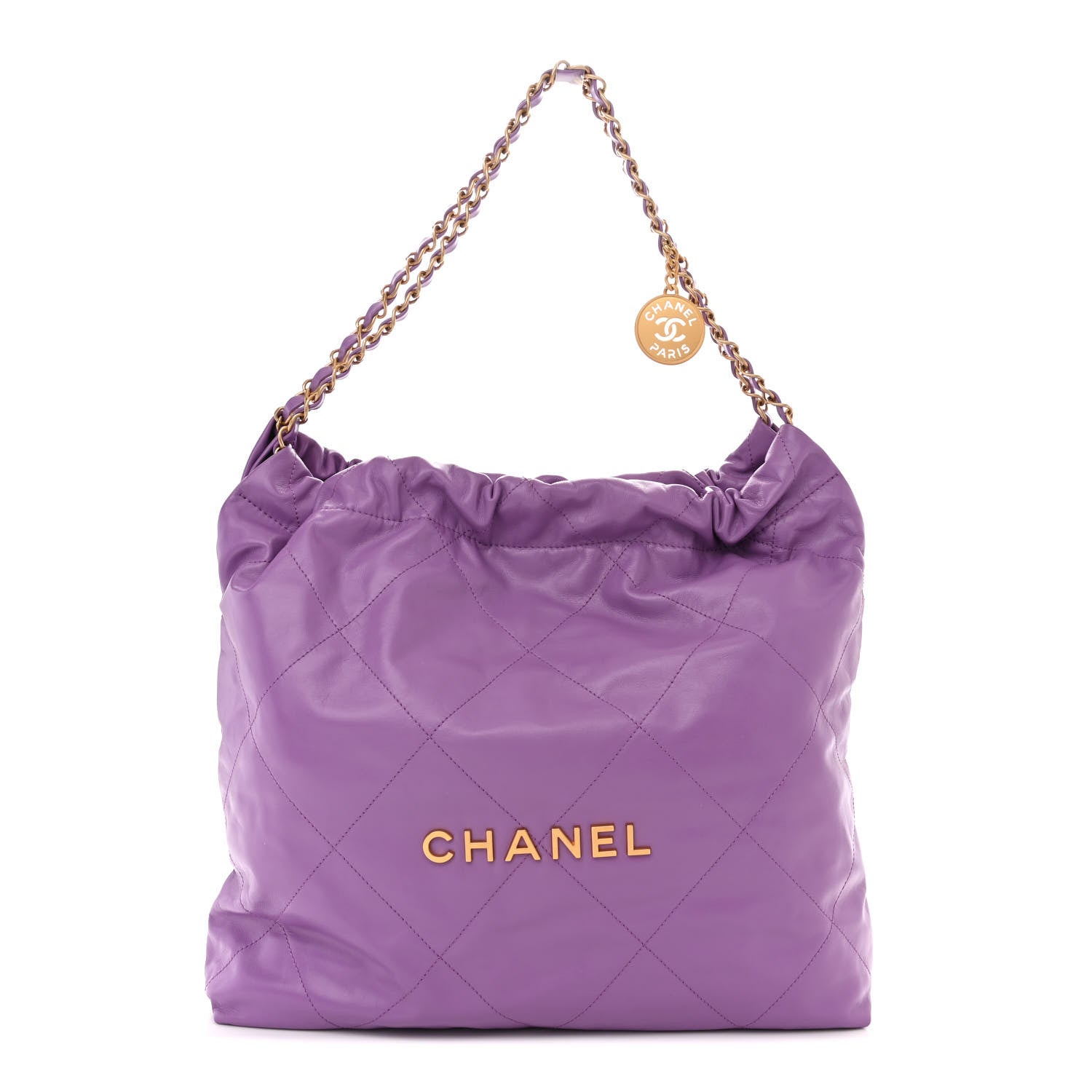 Chanel Shiny Calfskin Quilted Chanel 22 Purple 1 of 11