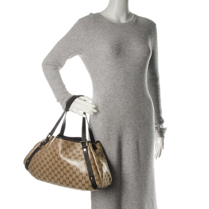 Gucci Crystal Monogram Medium Abbey Shoulder Bag Dark Brown 2 of 7