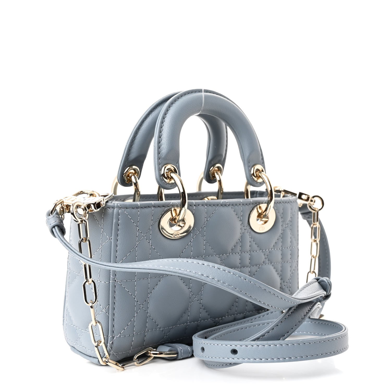 Christian Dior Lambskin Cannage Micro Lady D-Joy Cloud Blue 3 of 11