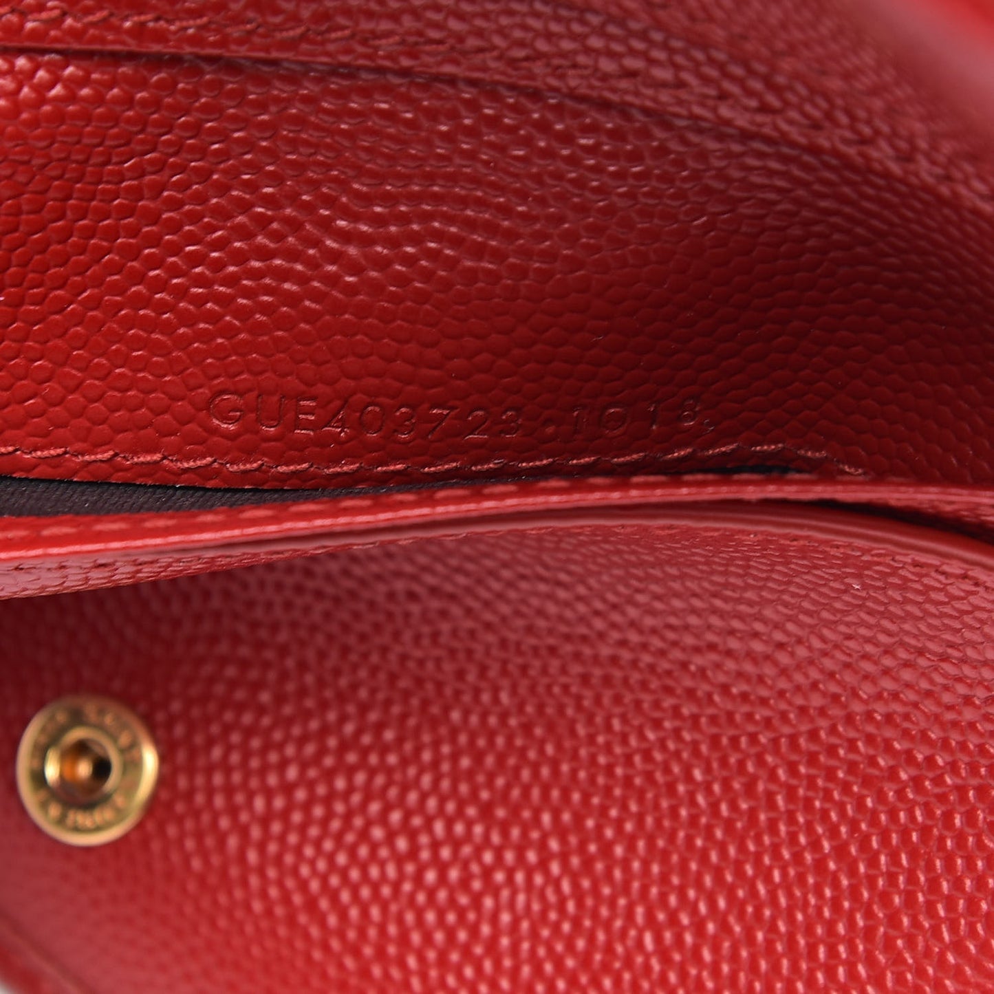 Grain De Poudre Matelasse Chevron Monogram Compact Zip Around Wallet Red
