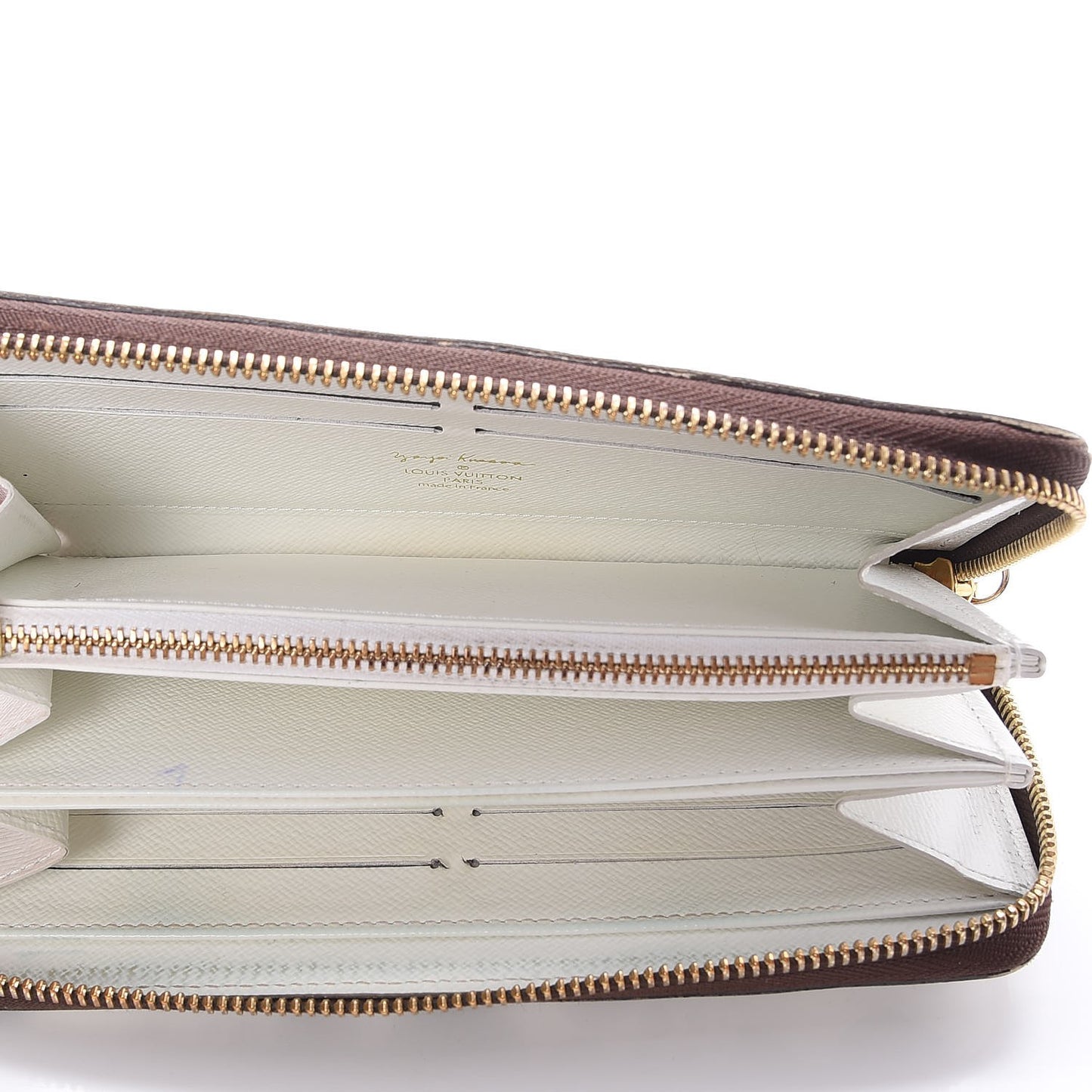 Monogram Kusama Pumpkin Dots Zippy Wallet White