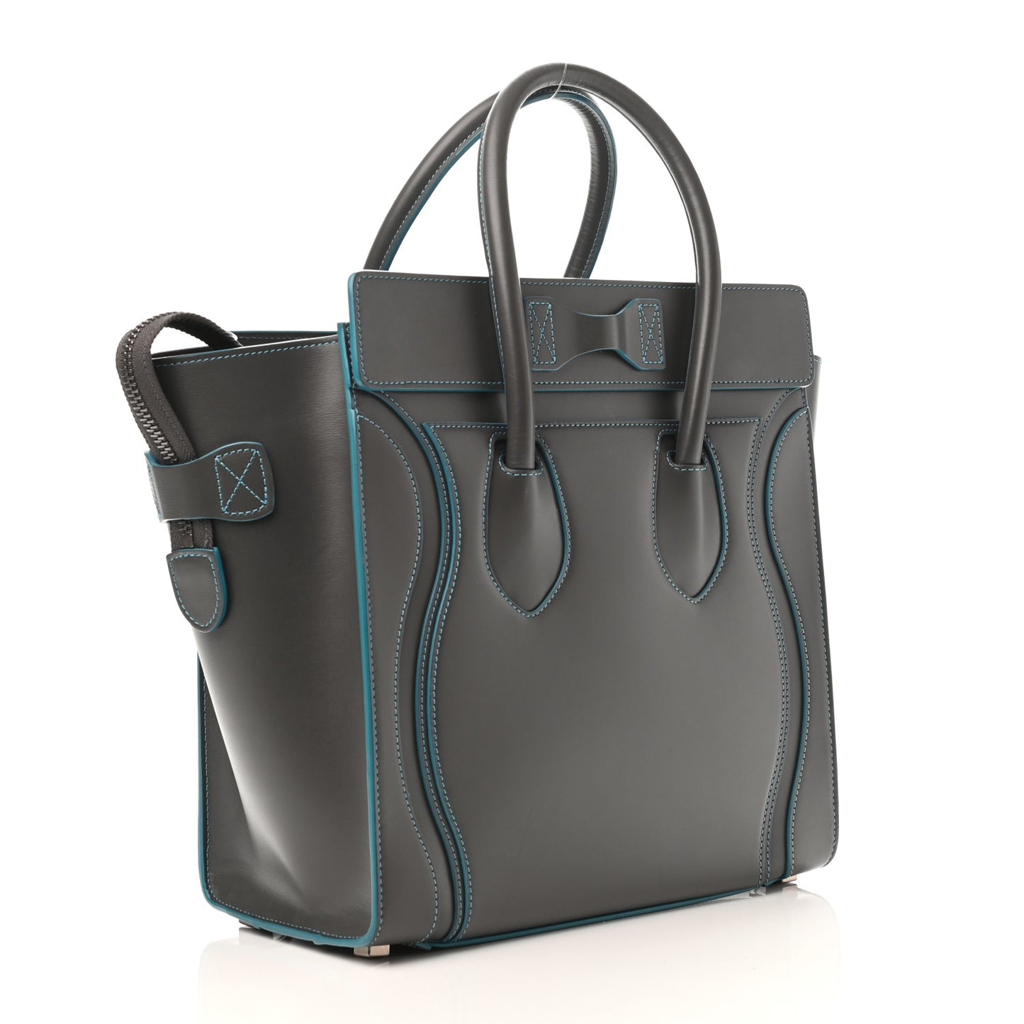 Satin Debossed Calfskin Micro Luggage Anthracite