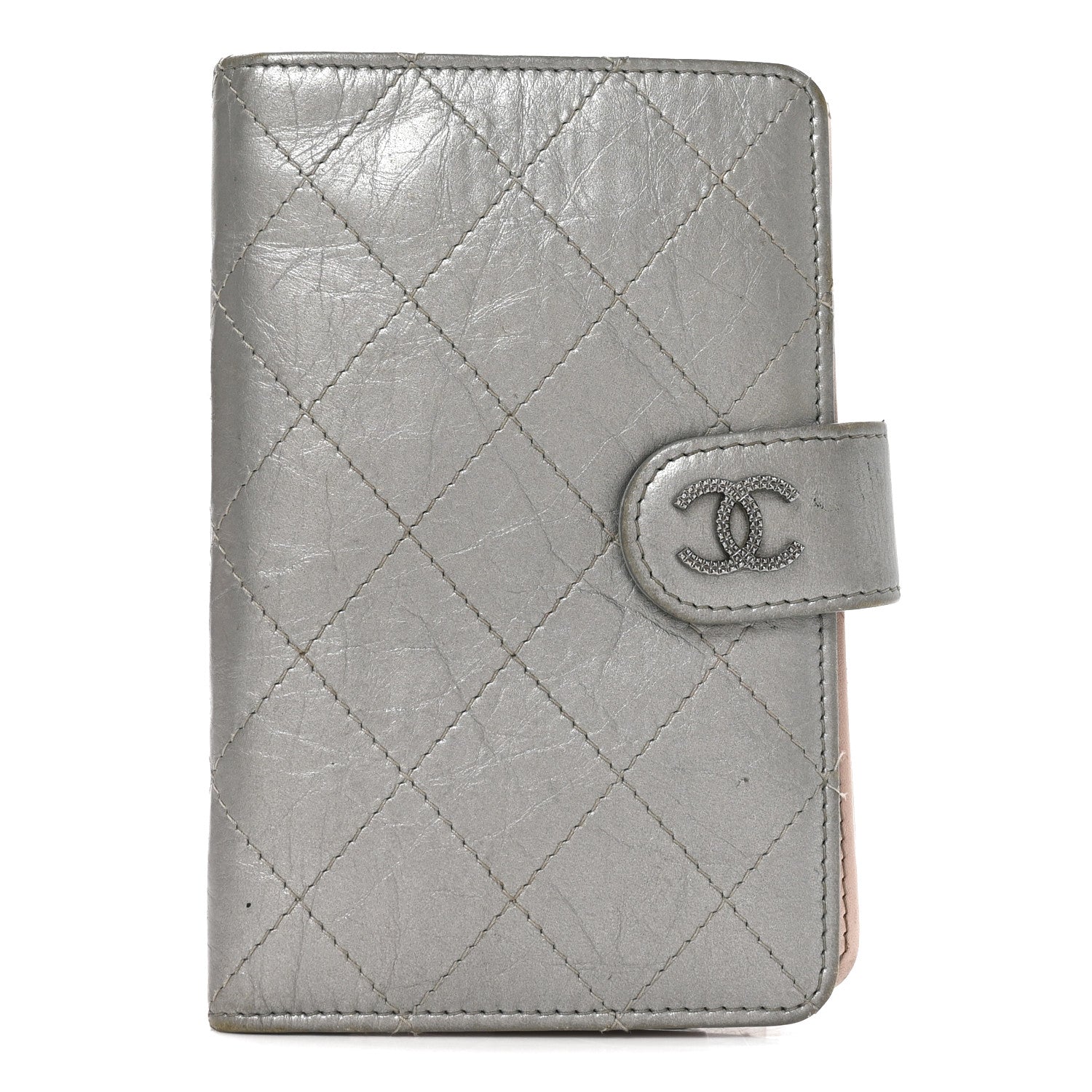 Chanel Metallic Aged Calfskin Quilted Palette Flap Wallet Silver 1 of 9