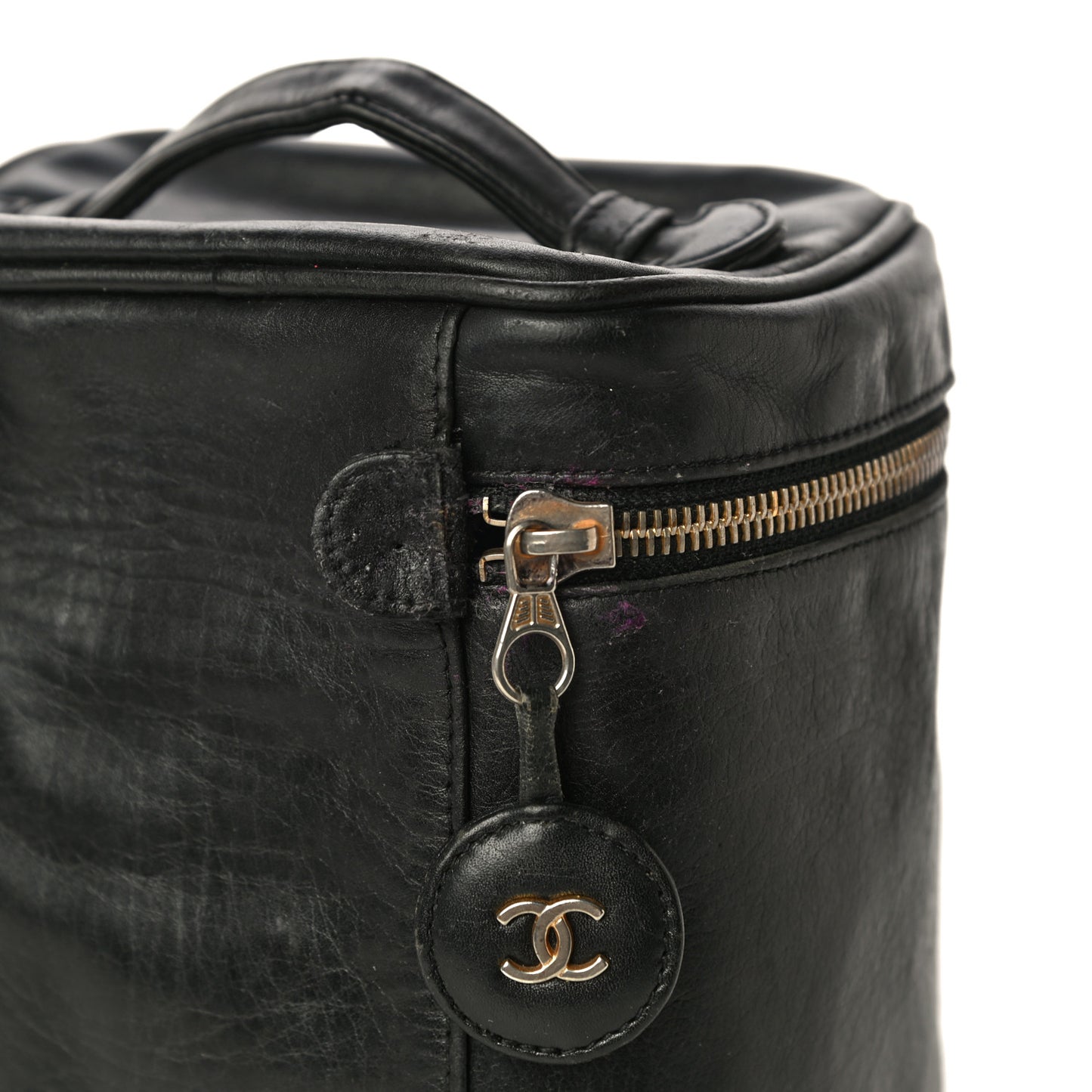 Lambskin Vanity Cosmetic Case Black