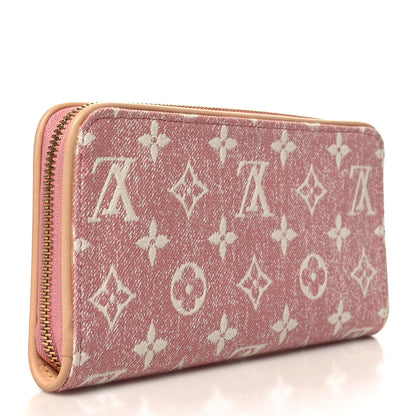 Louis Vuitton Denim Monogram Jacquard Zippy Wallet Pink 3 of 8