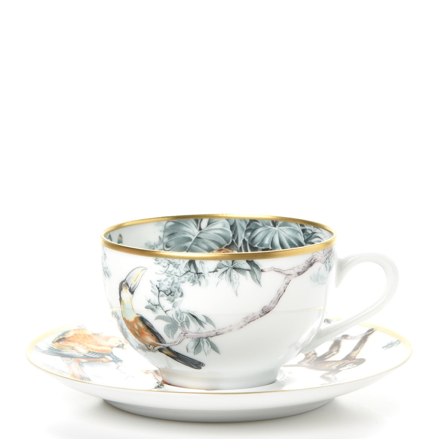 Hermes Porcelain Carnets d'Equateur Tea Cup and Saucer 1 of 11