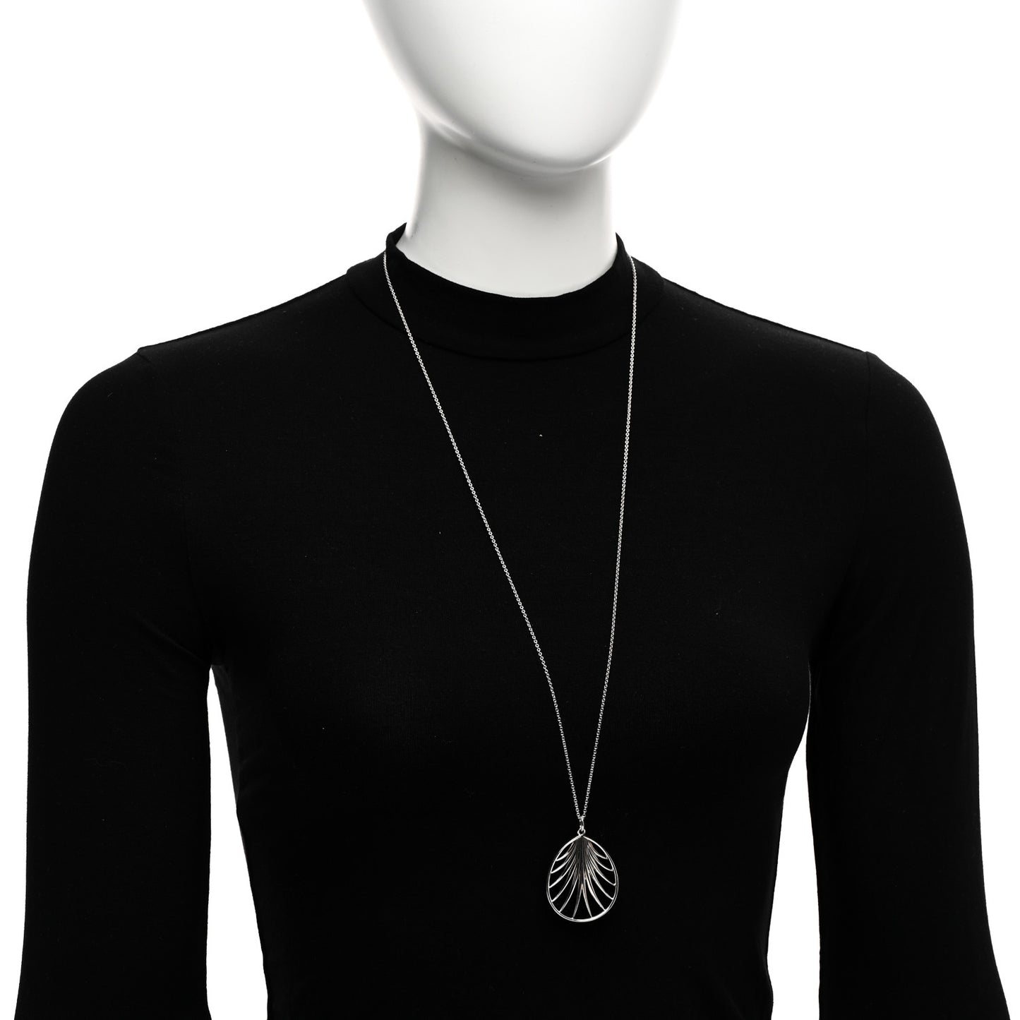 Sterling Silver Black Onyx Paloma Picasso Villa Palm Pendant Necklace