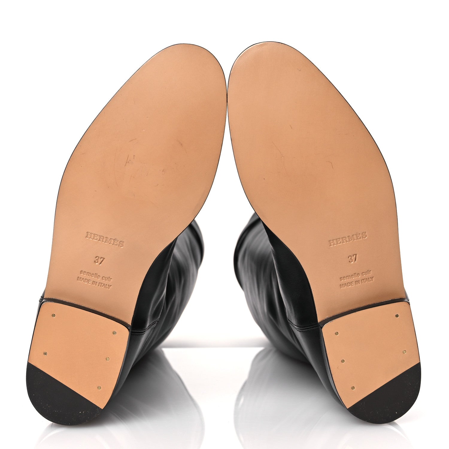Hermes Box Kelly Jumping Boots 37 Black 7 of 14
