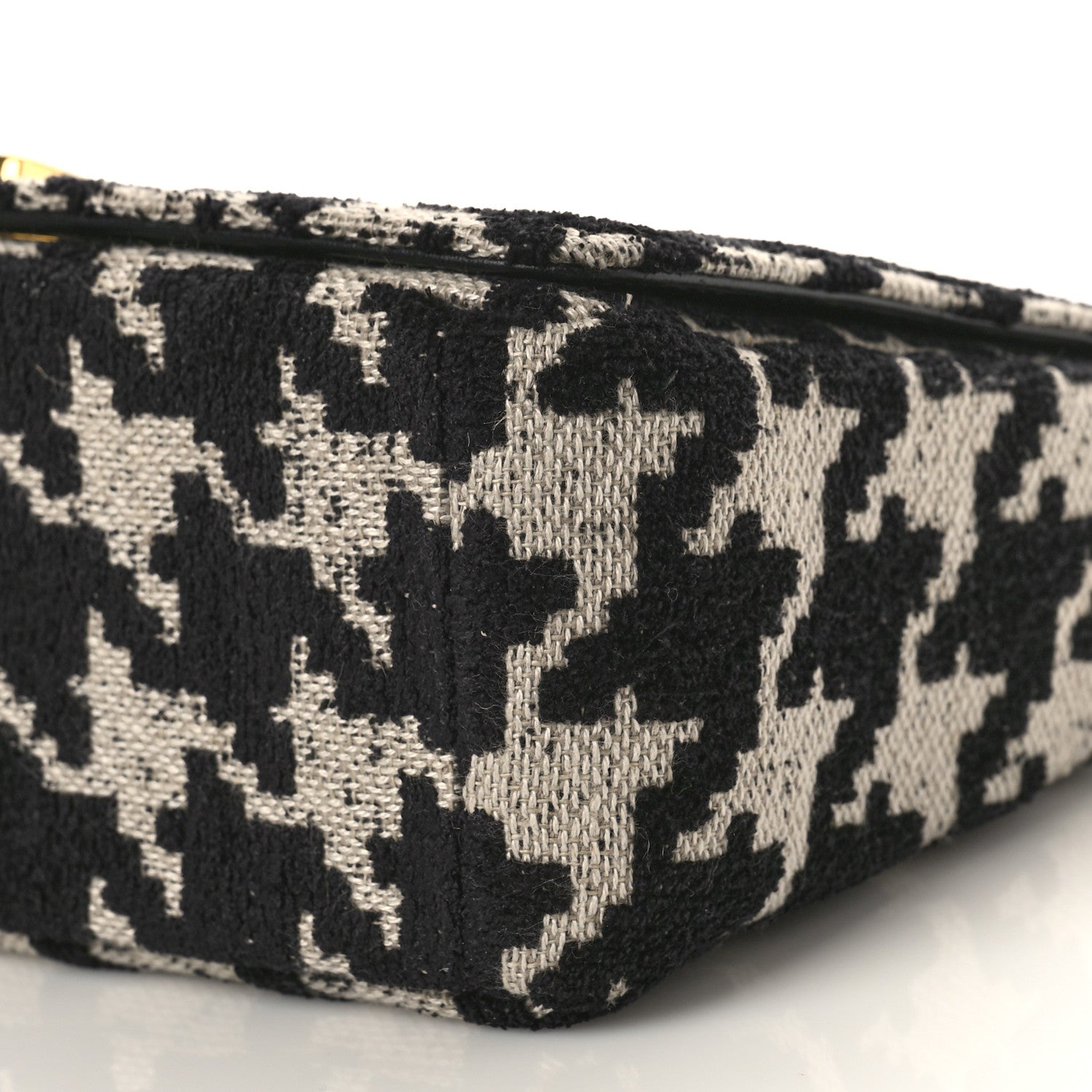 Christian Dior Technical Canvas Macro Houndstooth Medium Caro Bag Black White 9 of 9