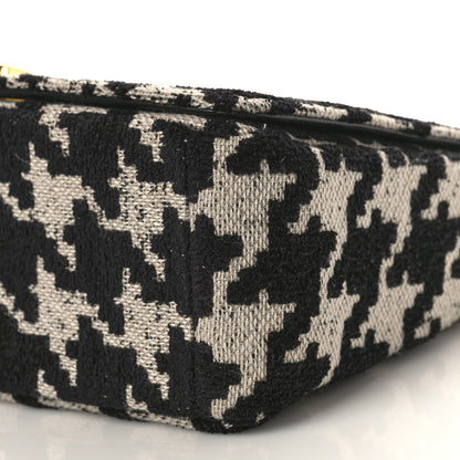 Christian Dior Technical Canvas Macro Houndstooth Medium Caro Bag Black White 9 of 9