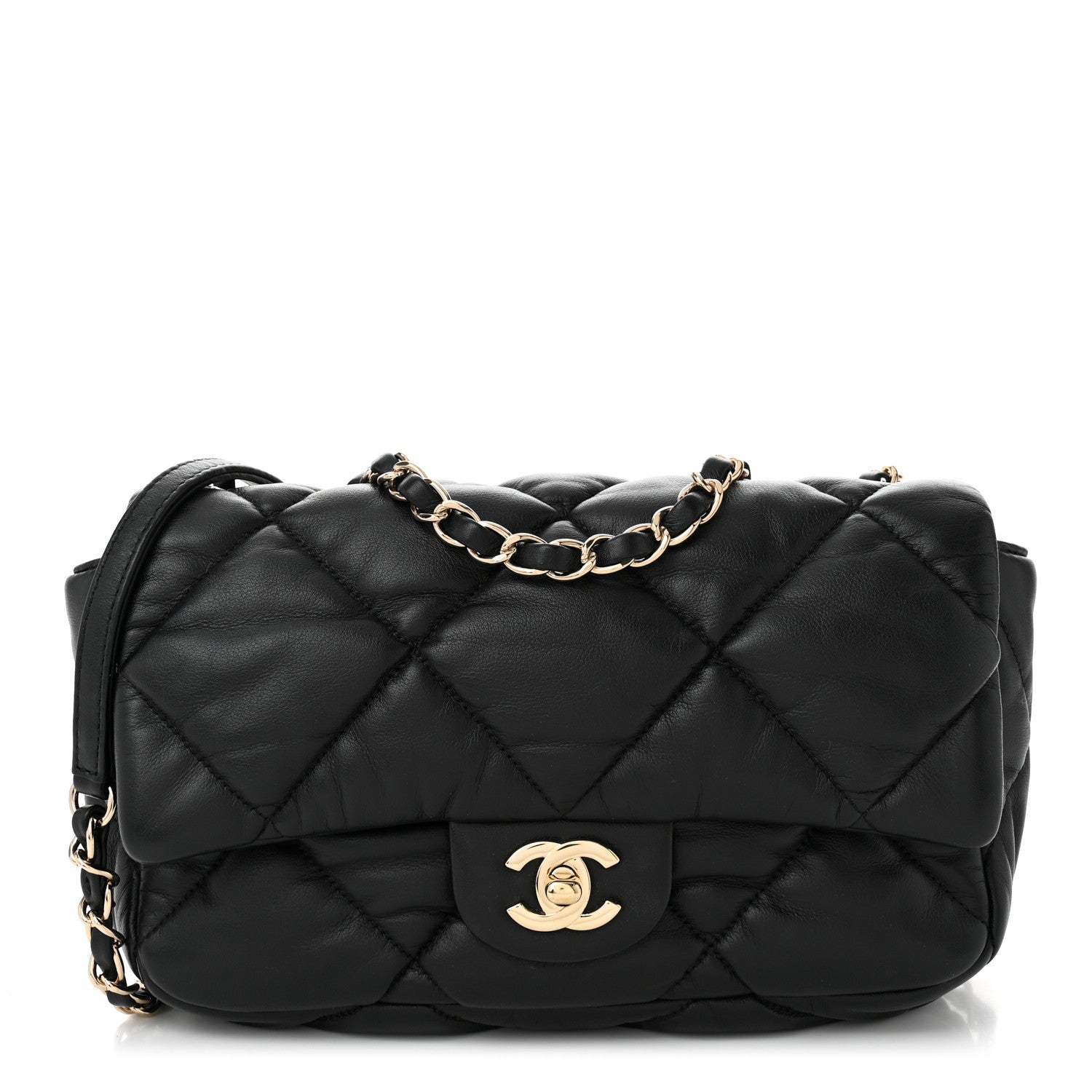 Chanel Calfskin Quilted Medium Bubbly Flap Black 1 of 10